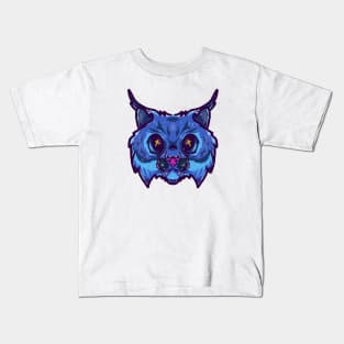 Blue cat cartoon by kuh Kids T-Shirt